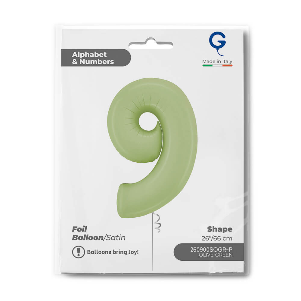 Number 9 Satin Olive Green 26inc Single Pack