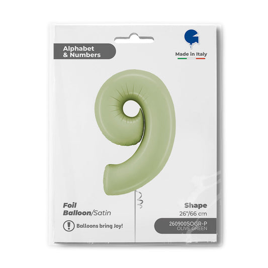 Number 9 Satin Olive Green 26inc