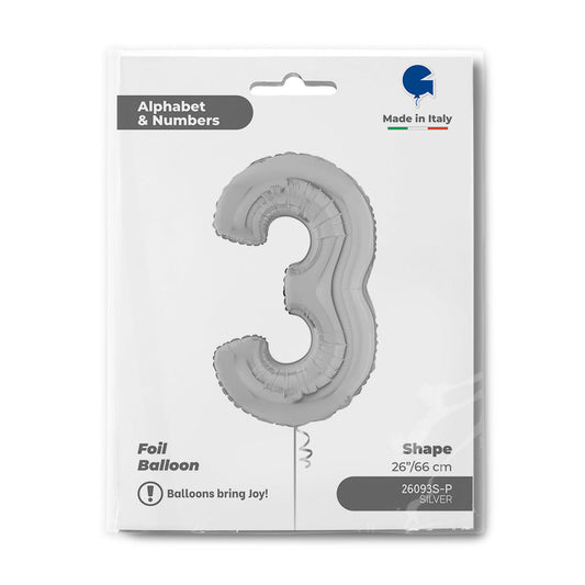 Number 3 Silver 26inc