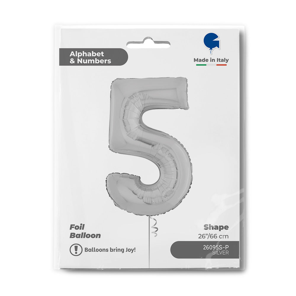 Number 5 Silver 26inc