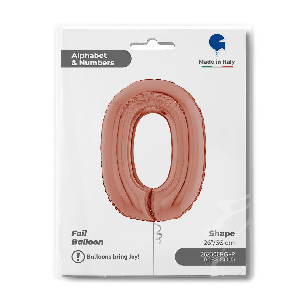 Number 0 Rose Gold 26inc