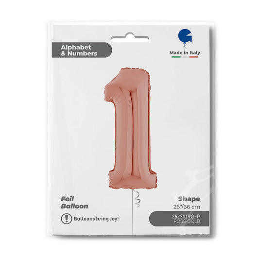 Number 1 Rose Gold 26inc