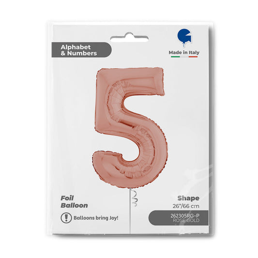 Number 5 Rose Gold 26inc