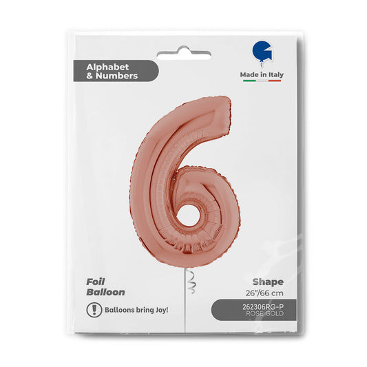 Number 6 Rose Gold 26inc