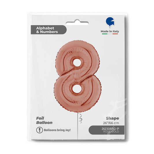 Number 8 Rose Gold 26inc