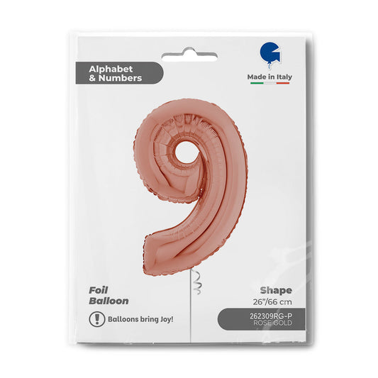 Number 9 Rose Gold 26inc