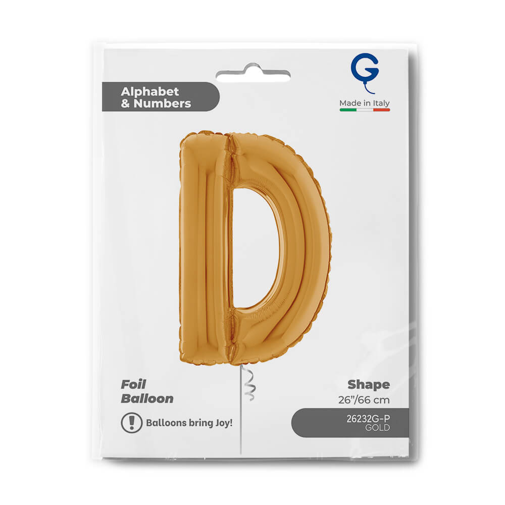 Letter D gold 26" Balloon