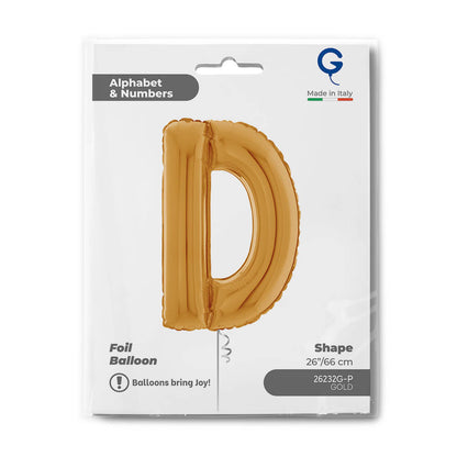 Letter D gold 26" Balloon