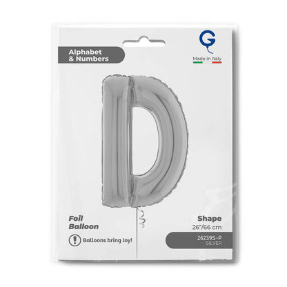 Letter D silver 26" Balloon