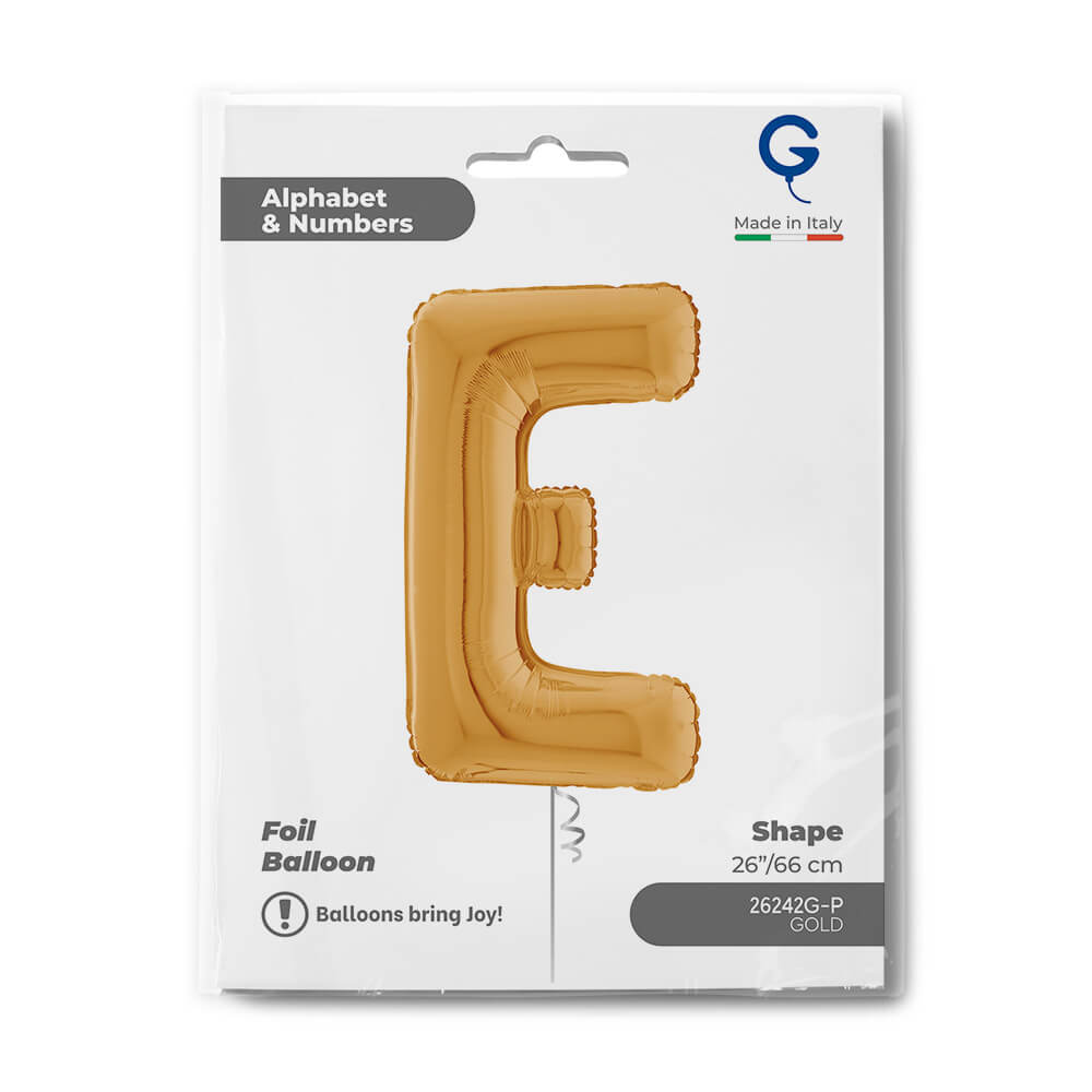 Letter E gold 26" Balloon
