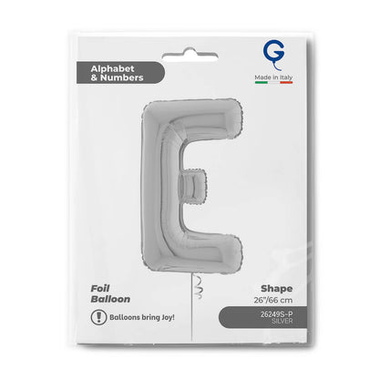 Letter E silver 26" Balloon