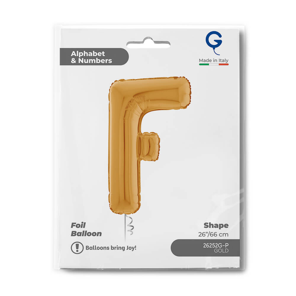 Letter F gold 26" Balloon