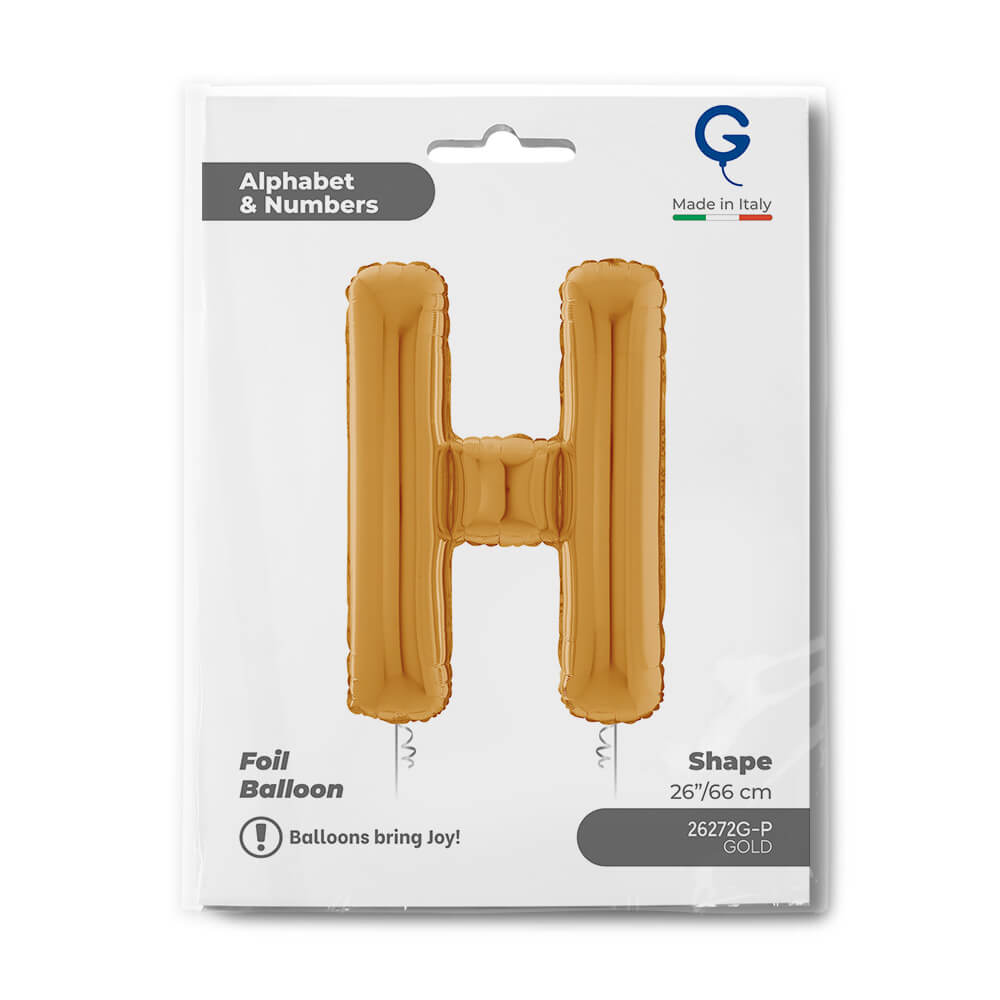 Letter H gold 26" Balloon