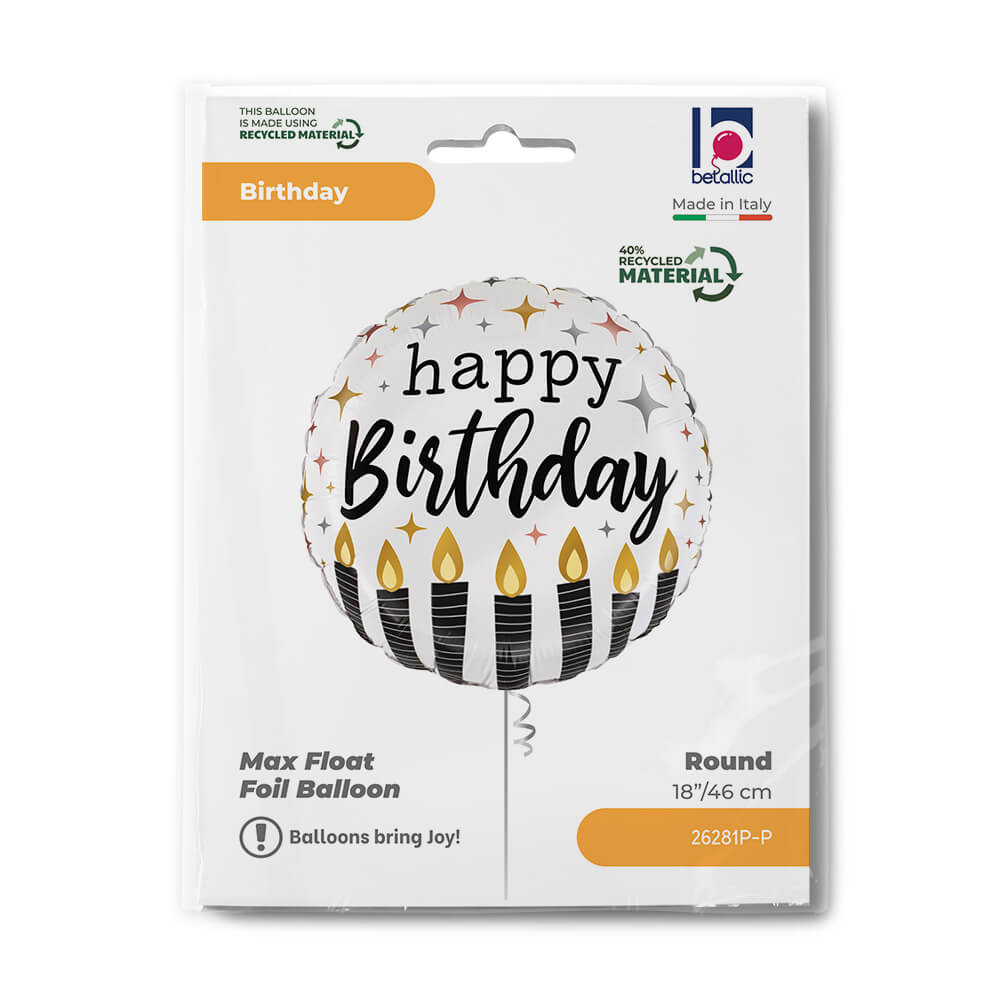 Satin Metallic Birthday Candle Single Pack