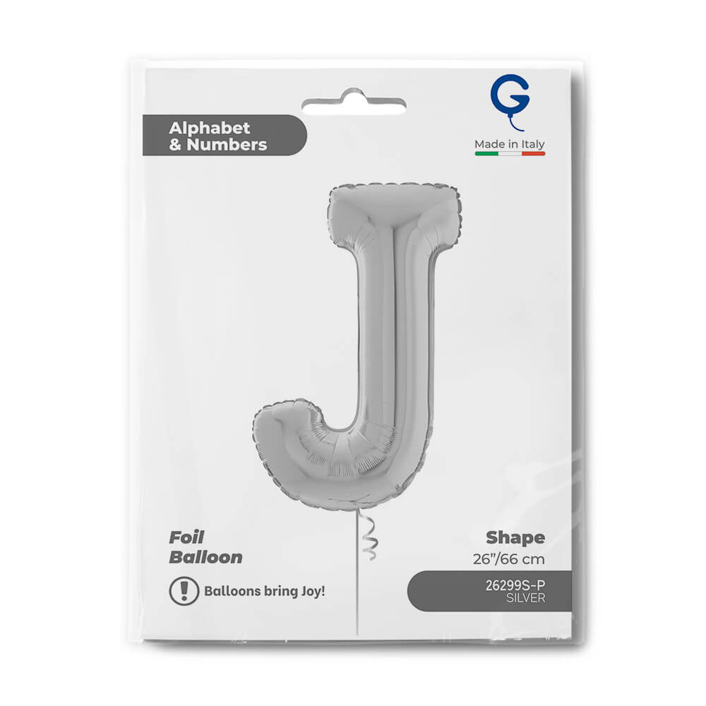 Letter J silver 26" Balloon