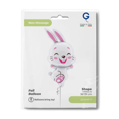 Bunny White Fuxia Balloon