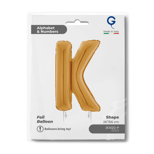 Letter K gold 26" Balloon