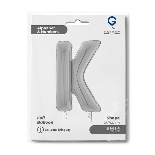 Letter K silver 26" Balloon