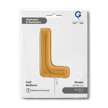 Letter L gold 26" Balloon