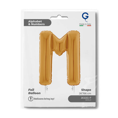 Letter M gold 26" Balloon