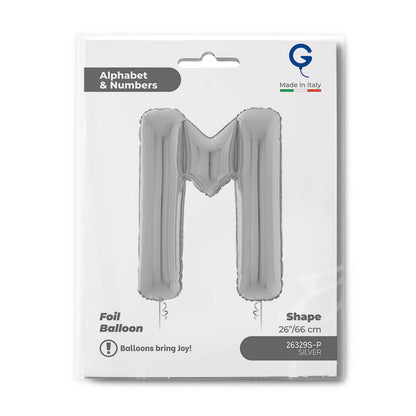 Letter M silver 26" Balloon