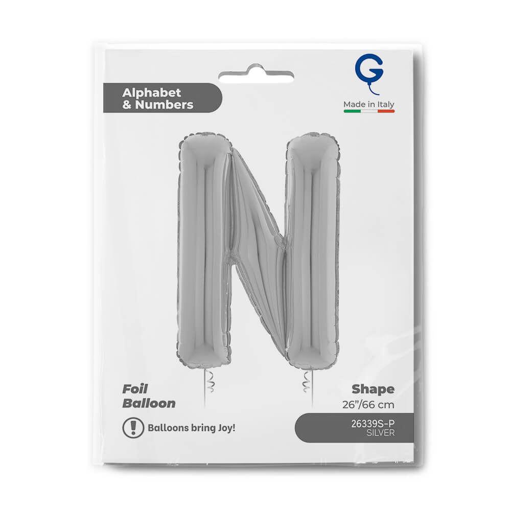 Letter N silver 26" Balloon