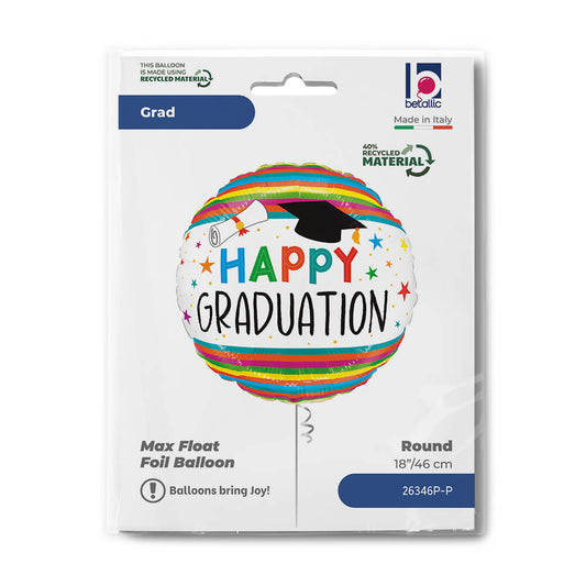 Graduation Fun Stripes Balloon