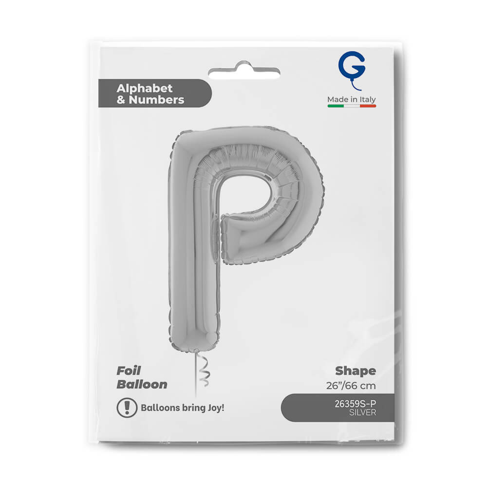 Letter P silver 26" Balloon