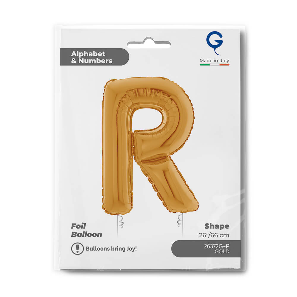 Letter R gold 26" Balloon