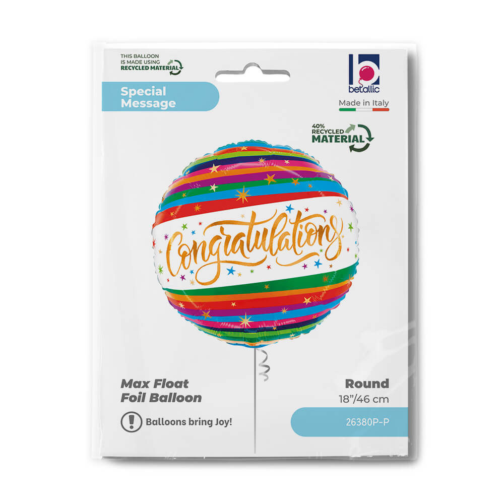 Congratulation Fun Stripe Balloon