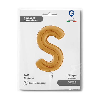 Letter S gold 26" Balloon