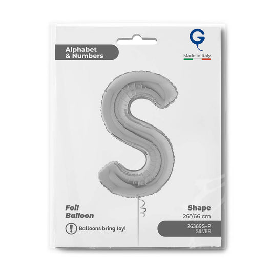 Letter S silver 26" Balloon