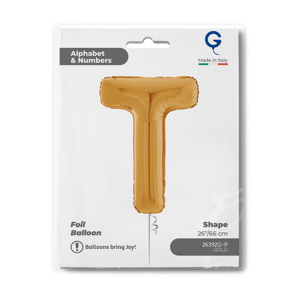 Letter T gold 26" Balloon