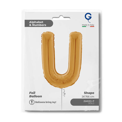 Letter U gold 26" Balloon