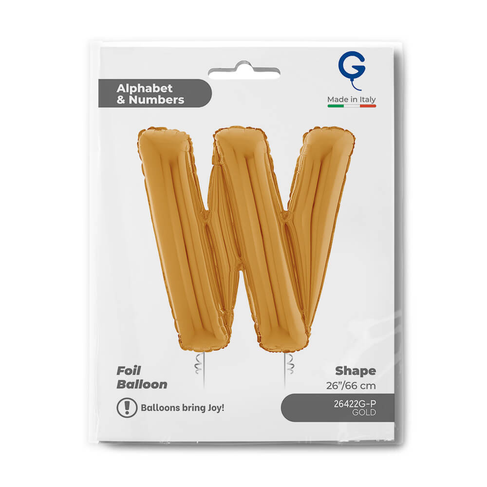 Letter W gold 26" Balloon