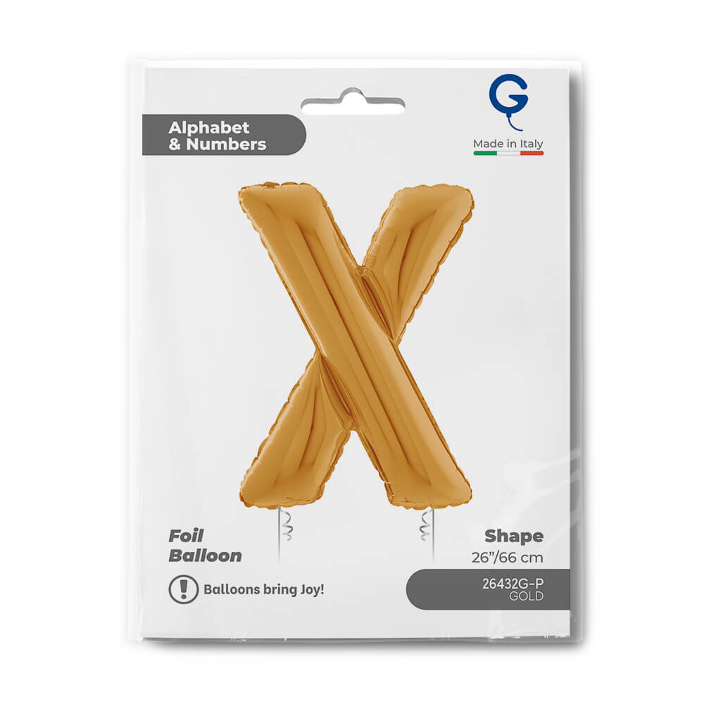 Letter X gold 26" Balloon