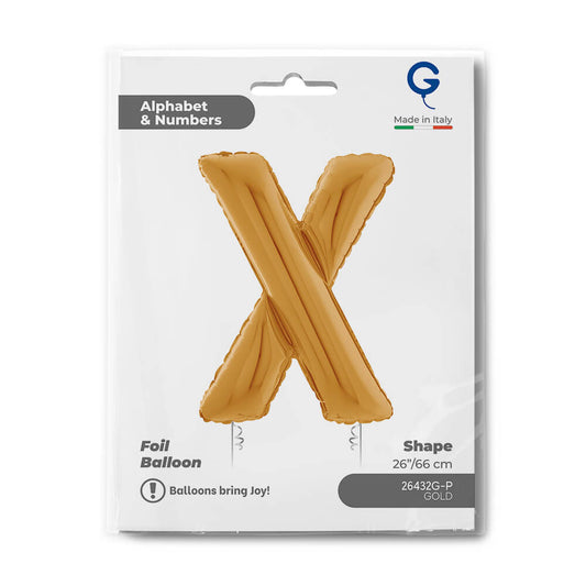 Letter X gold 26" Balloon
