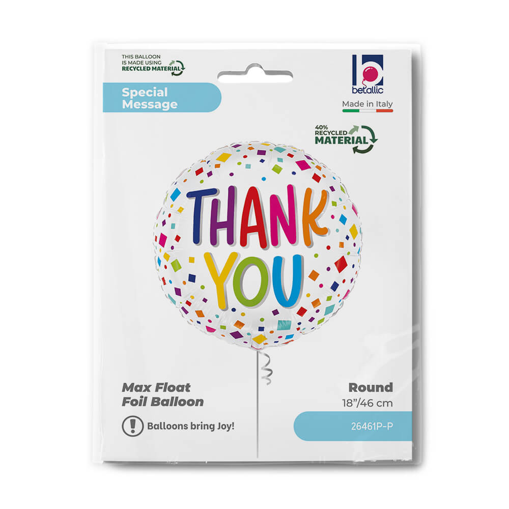 Thank You Colorful Confetti Balloon