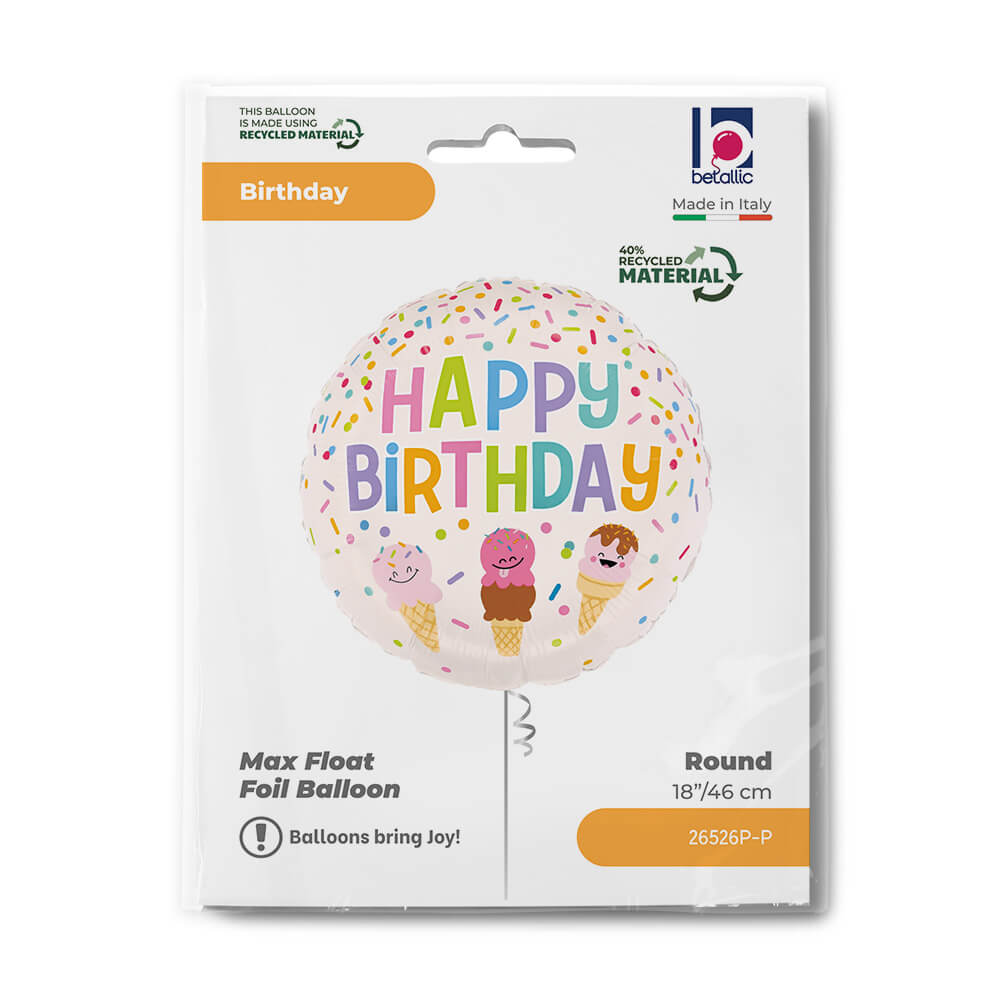 Happy Bday Ice Cream Cone Single Pack