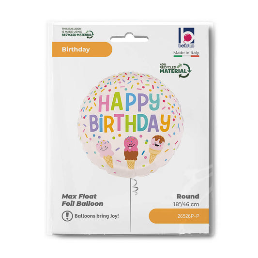 Happy Bday Ice Cream Cone Single Pack