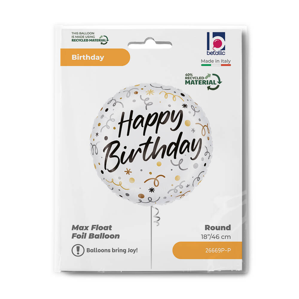 18" M Satin Birthday Streamers