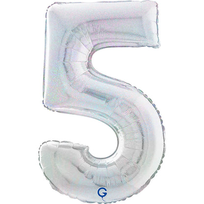 Number 5 Glitter Holographic 26" (W)