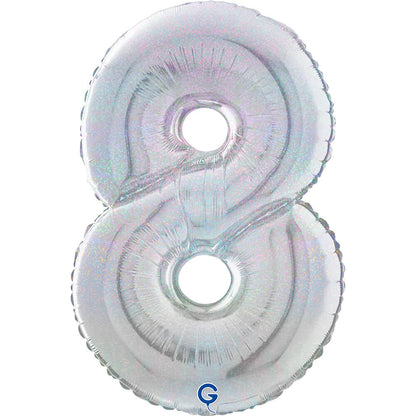 Number 8 Glitter Holographic 26" (W)