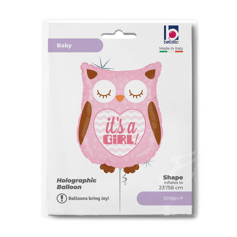 It's A Girl Baby Owl Balloon