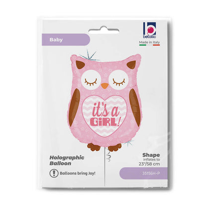 It's A Girl Baby Owl Balloon