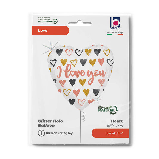 Rose Gold Heart I Love You 18"M Heart