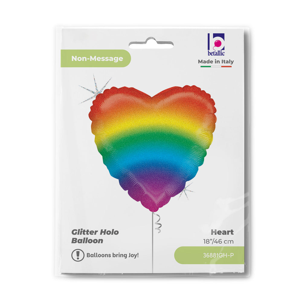 H18 Glitter Rainbow Heart