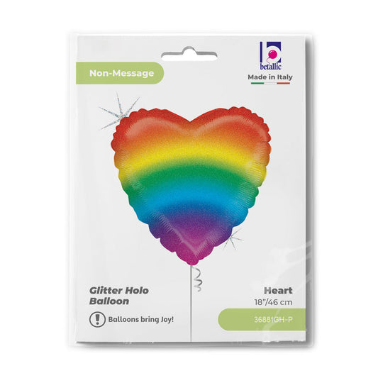 H18 Glitter Rainbow Heart