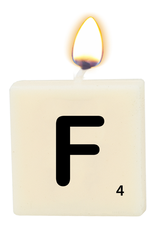 Letter candle - F