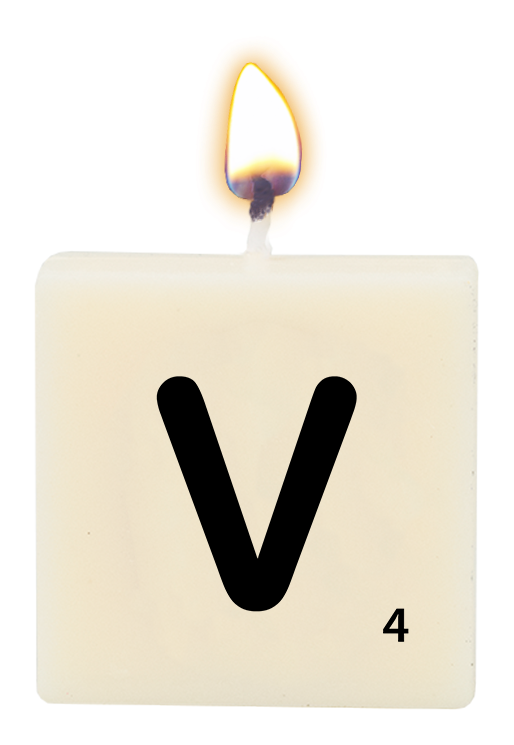 Letter candle - V
